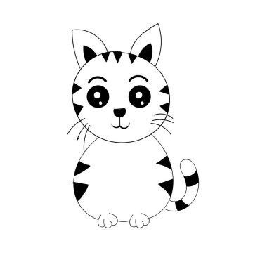 Baskı için kedi illüstrasyonu veya poster, kart, broşür veya tişört olarak kullanılacak