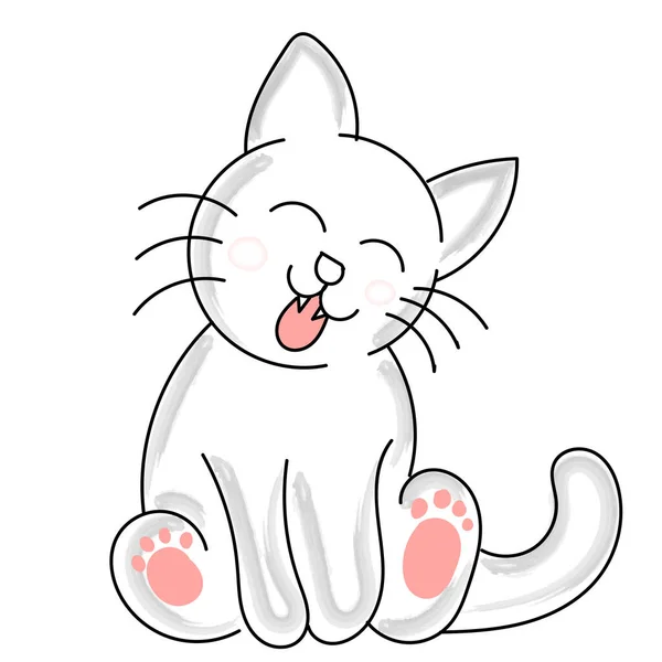 Kattenillustratie Voor Afdruk Gebruik Als Poster Kaart Flyer Shirt — Stockvector