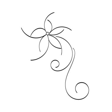 Baskı için çiçek çizgisi tasarımı ya da poster, kart, broşür, dövme ya da tişört olarak kullanılacak