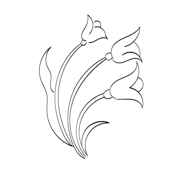 Flower line art design for print or use as poster, card, flyer, Tattoo or T Shirt
