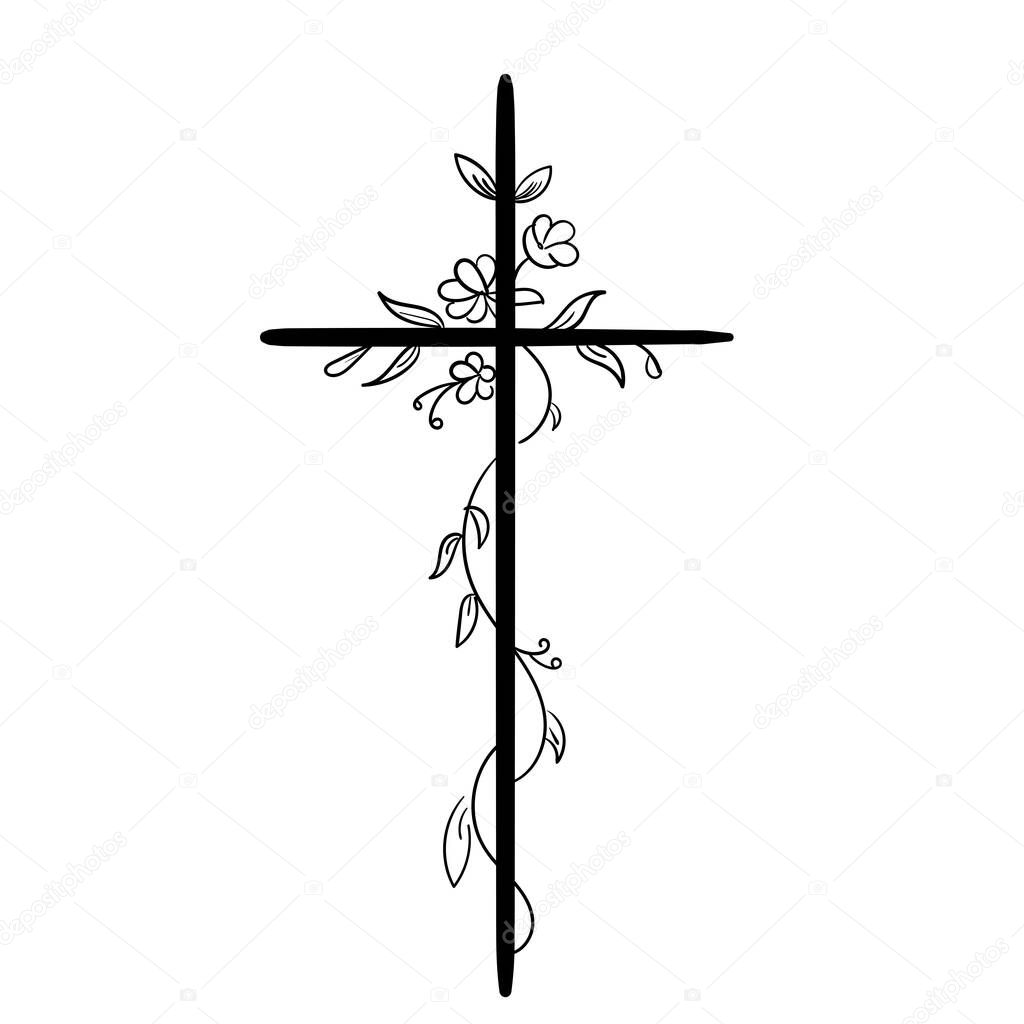Lent Season. Cross Design for print or use as poster, card, flyer, Tattoo or T Shirt