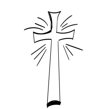 Hıristiyan Sanatı. Baskı için satır sanatı veya poster, kart, el ilanı, dövme veya tişört olarak kullanılacak