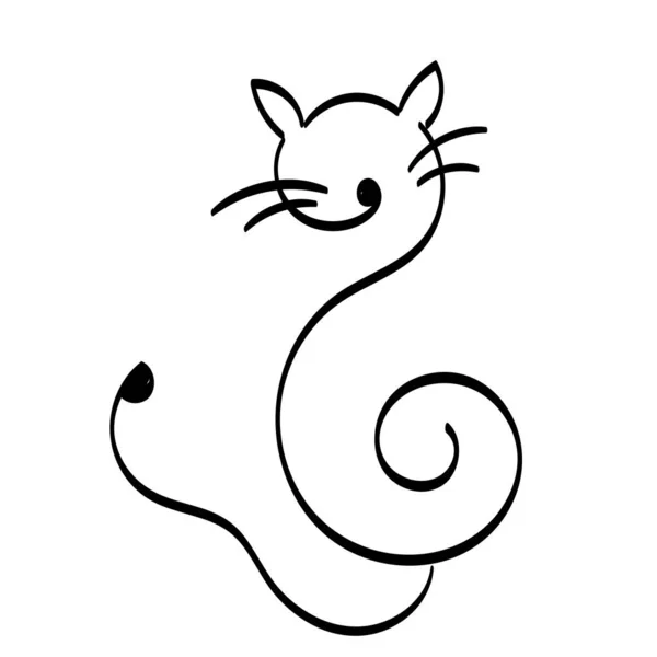 Cat Line Art Design Για Εκτύπωση Χρήση Αφίσα Κάρτα Φυλλάδιο — Διανυσματικό Αρχείο