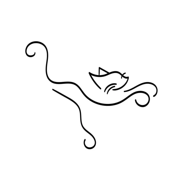 Cat Line Art Design Pour Impression Utilisation Comme Affiche Carte — Image vectorielle