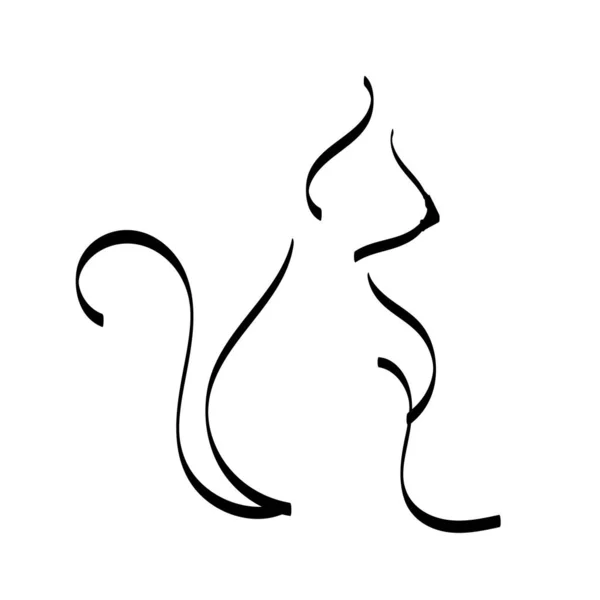 Cat Line Art Design Para Imprimir Usar Como Póster Tarjeta — Vector de stock