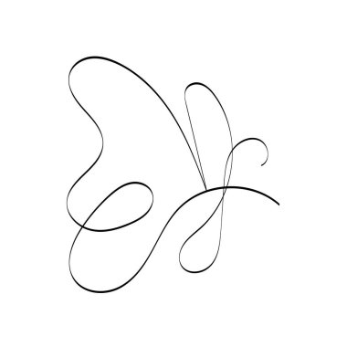 Kelebek hattı tasarımı silueti. El çizimi minimalizm stili vektör çizimi