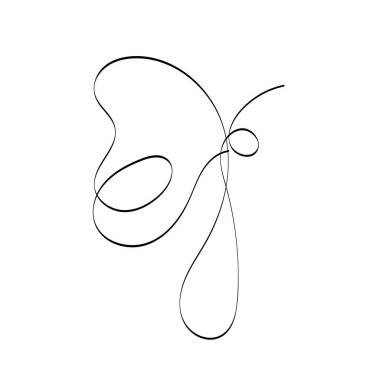 Kelebek hattı tasarımı silueti. El çizimi minimalizm stili vektör çizimi