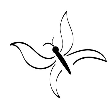 Kelebek hattı tasarımı silueti. El çizimi minimalizm stili vektör çizimi