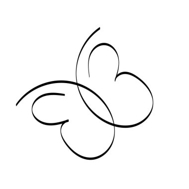 Kelebek hattı tasarımı silueti. El çizimi minimalizm stili vektör çizimi