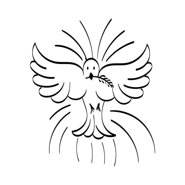Holy Spirit Line Art Design Печати Использования Качестве Плаката Открытки — стоковый вектор