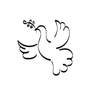 Baskı için Kutsal Ruh Çizgisi Sanat Tasarımı ya da poster, kart, el ilanı, dövme ya da tişört olarak kullanılacak