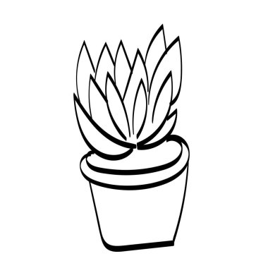 Baskı ya da poster, kart ya da tişört olarak kullanılan Kaktüs çizim vektör el çizimi