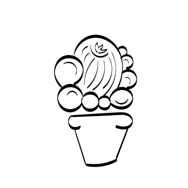 Cactus Schets Vector Hand Getekend Illustratie Voor Afdruk Gebruik Als — Stockvector