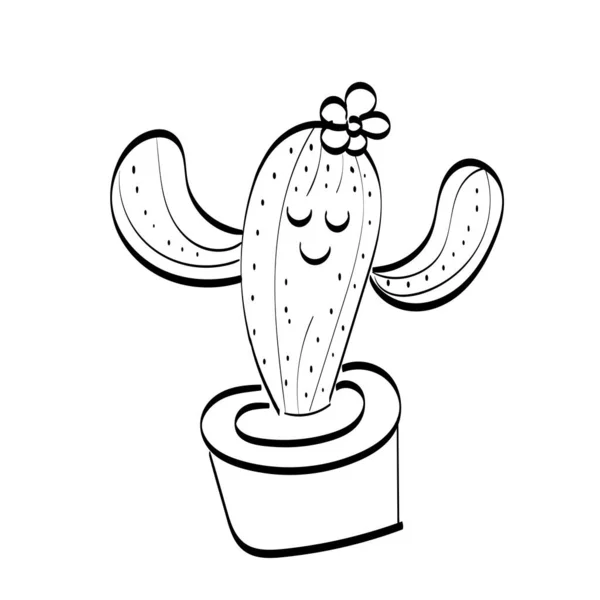 Cactus Esboço Vetor Desenhado Mão Ilustração Para Impressão Uso Como — Vetor de Stock
