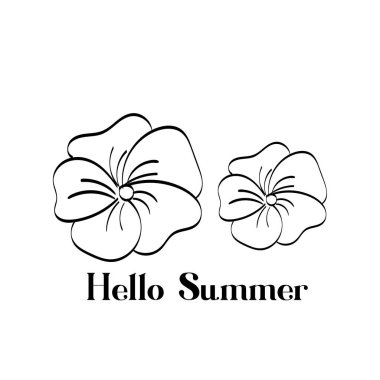 Merhaba Summer. El çizimi Hello Summer Arkaplanı ya da poster, kart, broşür ya da tişört olarak kullanılacak