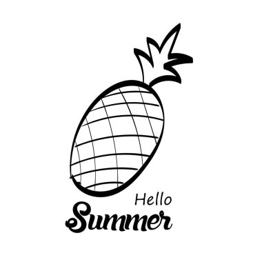 Merhaba Summer. El çizimi Hello Summer Arkaplanı ya da poster, kart, broşür ya da tişört olarak kullanılacak