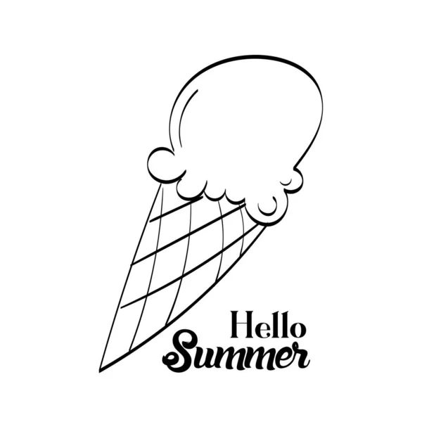 Привіт Літо Рука Намальована Hello Summer Фон Друку Або Використання — стоковий вектор