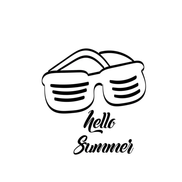Olá Summer Mão Desenhada Olá Summer Background Para Impressão Uso —  Vetores de Stock