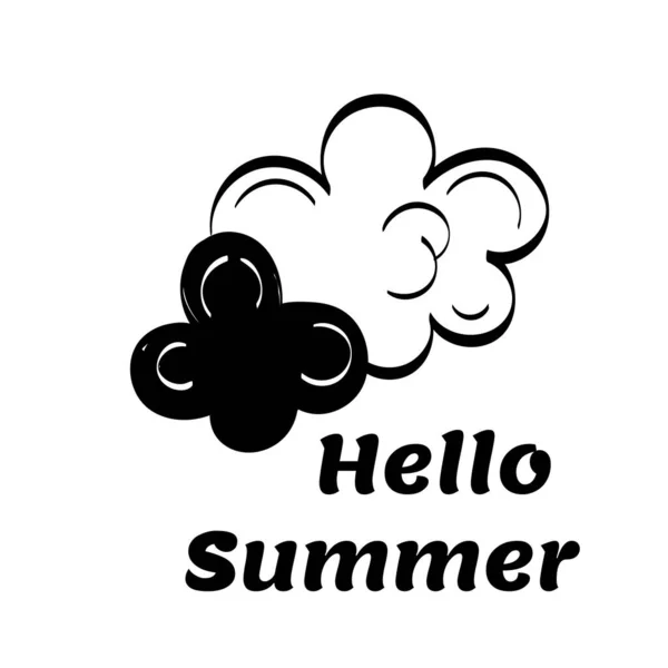 Olá Summer Mão Desenhada Olá Summer Background Para Impressão Uso —  Vetores de Stock
