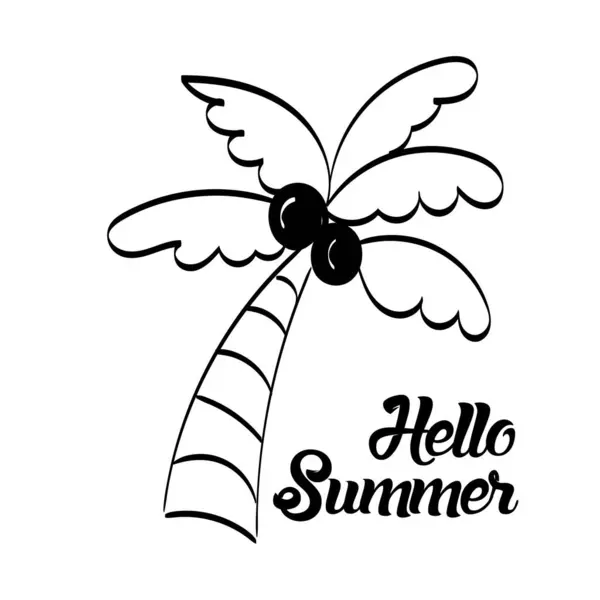 Привіт Літо Рука Намальована Hello Summer Фон Друку Або Використання — стоковий вектор