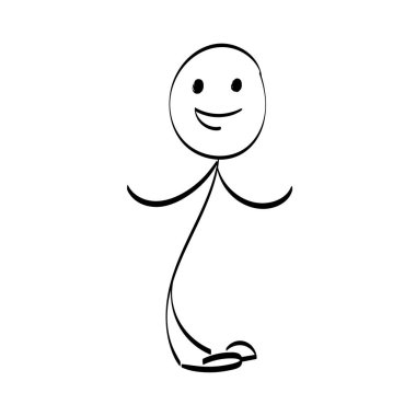 Vektör Yapıştırıcı Karakteri çizimi. Çizim çubuğu figürü yazdırmak için izole edilmiş tasarım