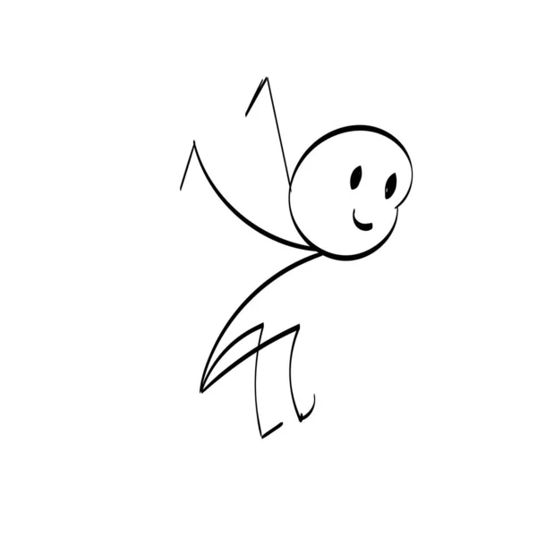 Illustration Vectorielle Stickman Caractère Croquis Figure Bâton Conception Isolée Pour — Image vectorielle