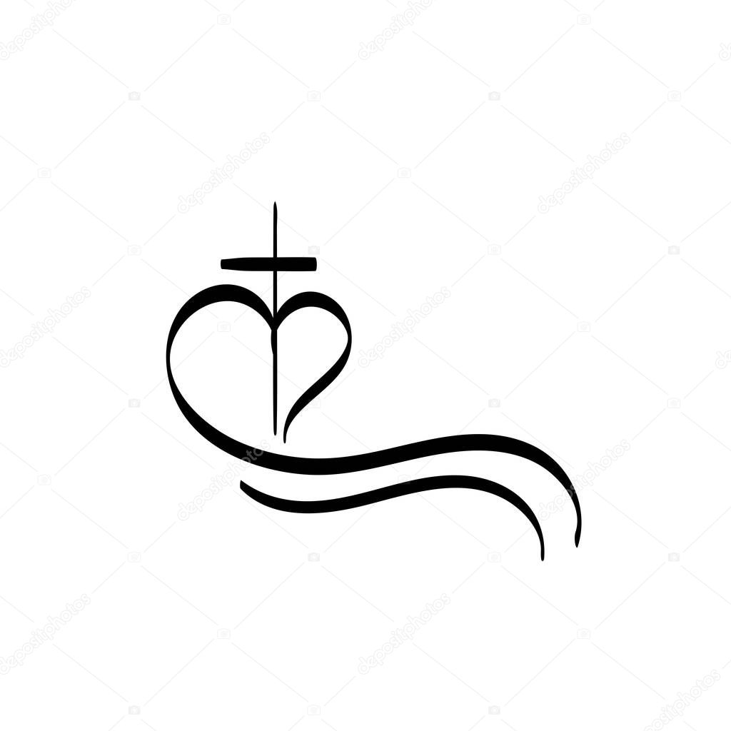 Biblical Symbol. Christian Line icon. use as book clipart, stationery, Office stationery. Printable coloring page for kids.