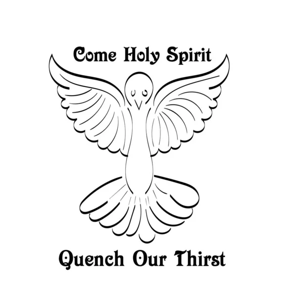 Come Holy Spirit Quench Our Thirst Pentecost Sunday Use Poster — ストックベクタ