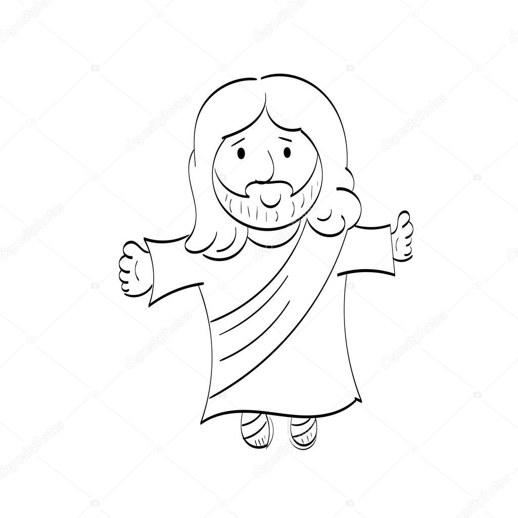 Biblical Symbol. Christian Line icon. use as book clipart, stationery, Office stationery. Printable coloring page for kids.