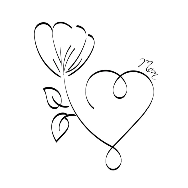 Joyeuse Fête Des Mères Floral Heart Conception Spéciale Journée Des — Image vectorielle