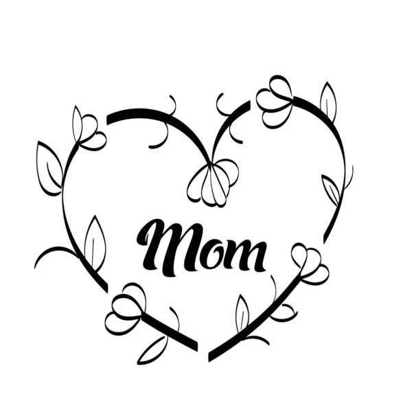 Happy Mother Day Floral Heart Mothers Day Special Design Print — Vector de stock