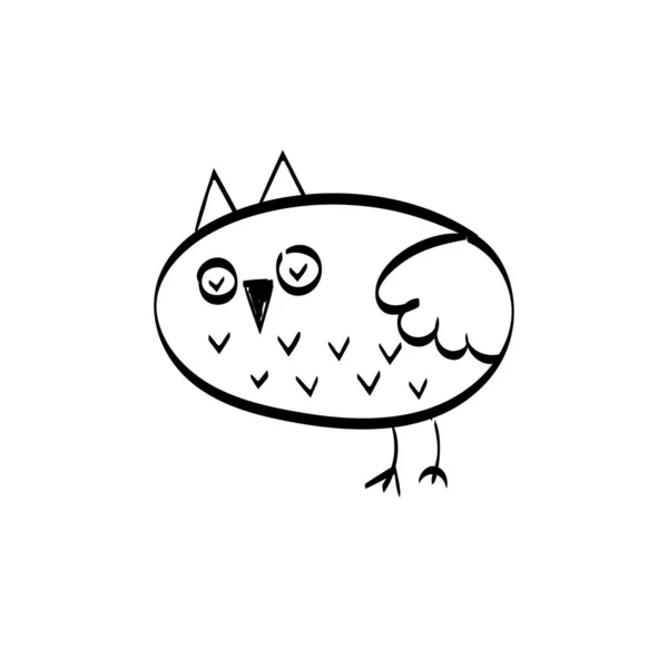 Cute Owl Line Art Greeting Card Invitation Use Shirt Design — Image vectorielle