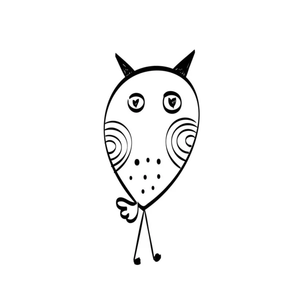 Симпатичная Линия Owl Art Поздравительной Открытки Приглашения Использования Качестве Design — стоковый вектор