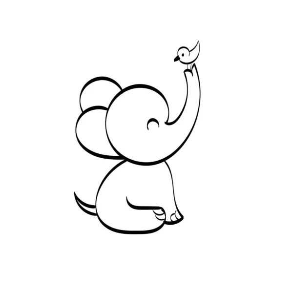 Elephant Vector Art Utilizar Como Póster Tarjeta Volante Camiseta — Archivo Imágenes Vectoriales