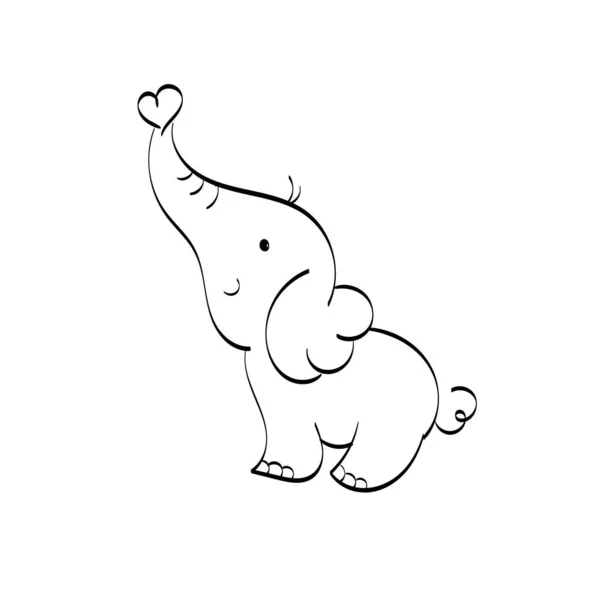 코끼리 Vector Art 포스터 플라이어 용하라 — 스톡 벡터