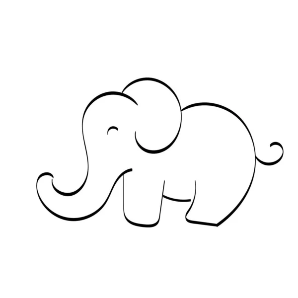 Elefantenvektorkunst Verwendung Als Poster Karte Flyer Oder Shirt — Stockvektor