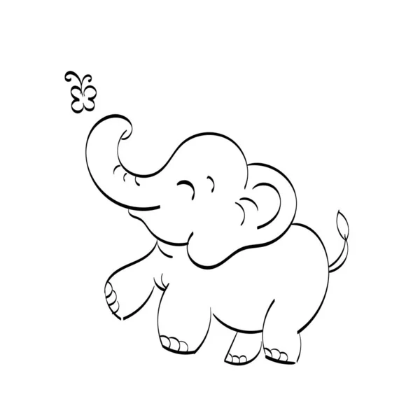 Elephant Vector Art Utilizar Como Póster Tarjeta Volante Camiseta — Vector de stock