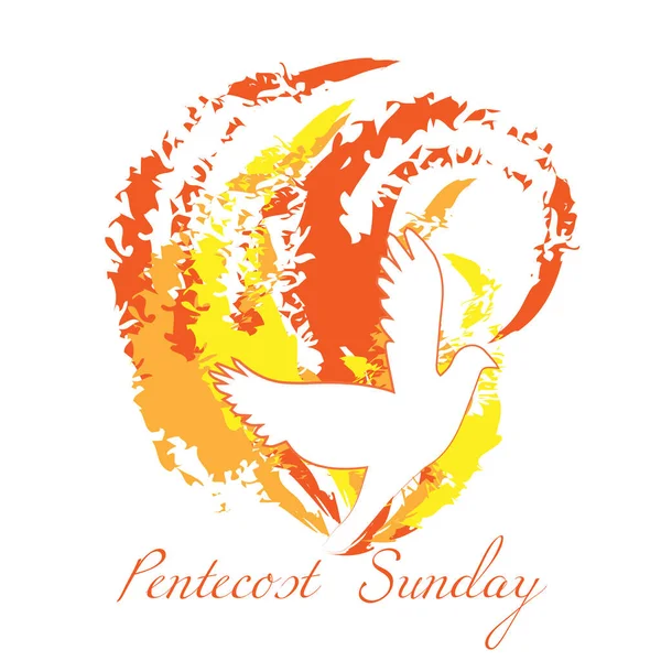 Pentecost Sunday Holy Spirit Fire Come Holy Spirit Use Poster — Stock Vector