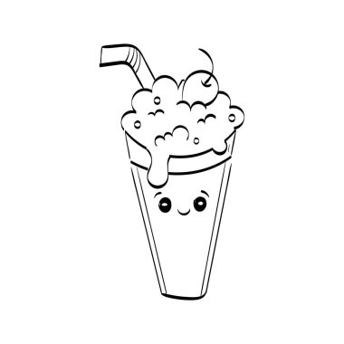 Yaz Zamanı Yaratıcı Meyve Tasarımı. Çocuk Renk Kitabı Yazdırma Çizimi. Poster, kart, broşür ya da tişört olarak kullan