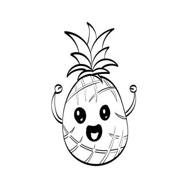 Yaz Zamanı Yaratıcı Meyve Tasarımı. Çocuk Renk Kitabı Yazdırma Çizimi. Poster, kart, broşür ya da tişört olarak kullan