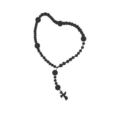 Hıristiyan tespihi. Kutsal Haçlı Katolik kilisesi duası. Poster, kart, el ilanı, tişört tasarımı veya dövme olarak kullan