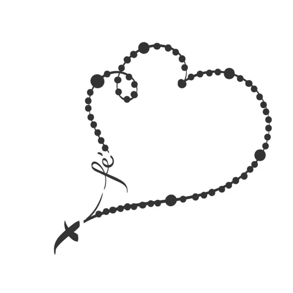Christian Rosary Beads Prayer Catholic Chaplet Holy Cross Use Poster — стоковый вектор