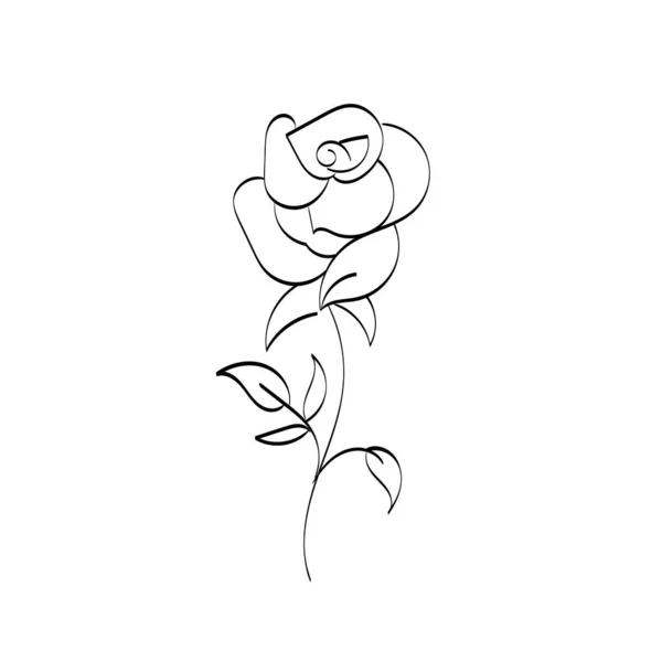 Black Silhouettes Flowers Herbs Isolated White Background Hand Drawn Sketch — Archivo Imágenes Vectoriales