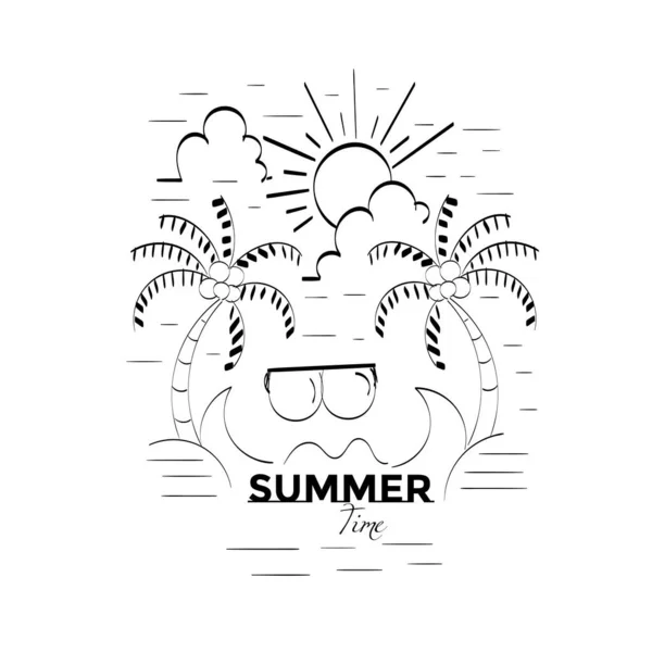 Summer Time Summer Design Print Use Poster Card Flyer Shirt — Stock Vector