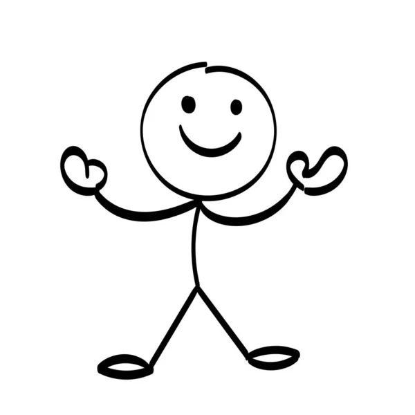 Dibujo Mano Divertido Diseño Stickman Para Imprimir Usar Como Póster — Vector de stock