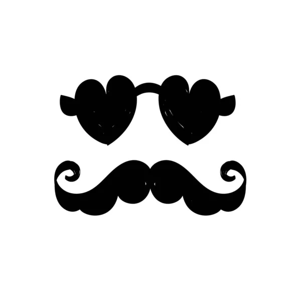 Feliz Día Los Padres Con Bigote Sombrero Tarjeta Día Los — Archivo Imágenes Vectoriales