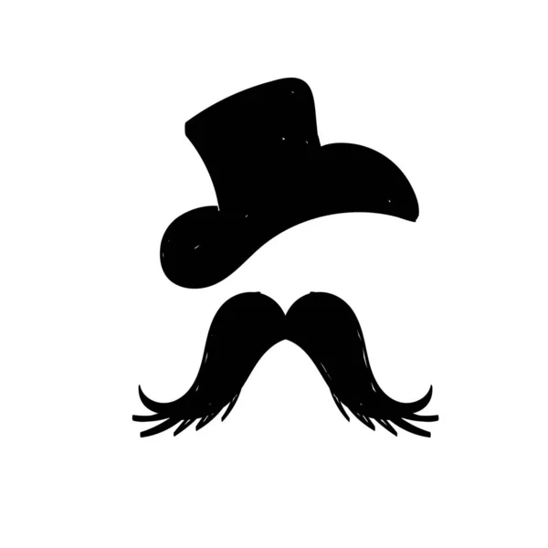 Feliz Día Los Padres Con Bigote Sombrero Tarjeta Día Los — Vector de stock