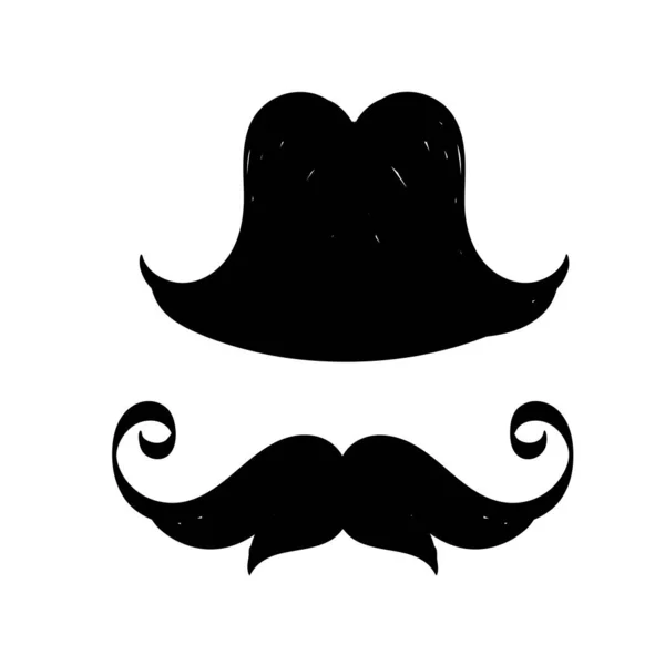 Feliz Día Los Padres Con Bigote Sombrero Tarjeta Día Los — Vector de stock