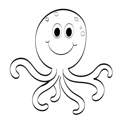 Ahtapot Renkli Yazdırma Sayfası. Yazdırma için Satır Sanat Çizimi veya poster, kart, broşür veya tişört olarak kullanın
