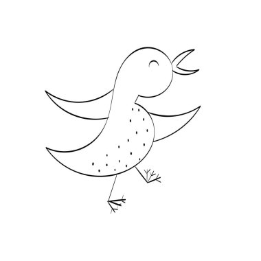 Yazdırma, poster, kart, broşür ya da tişört olarak kullanılan Sevimli El Kuşu tasarımı